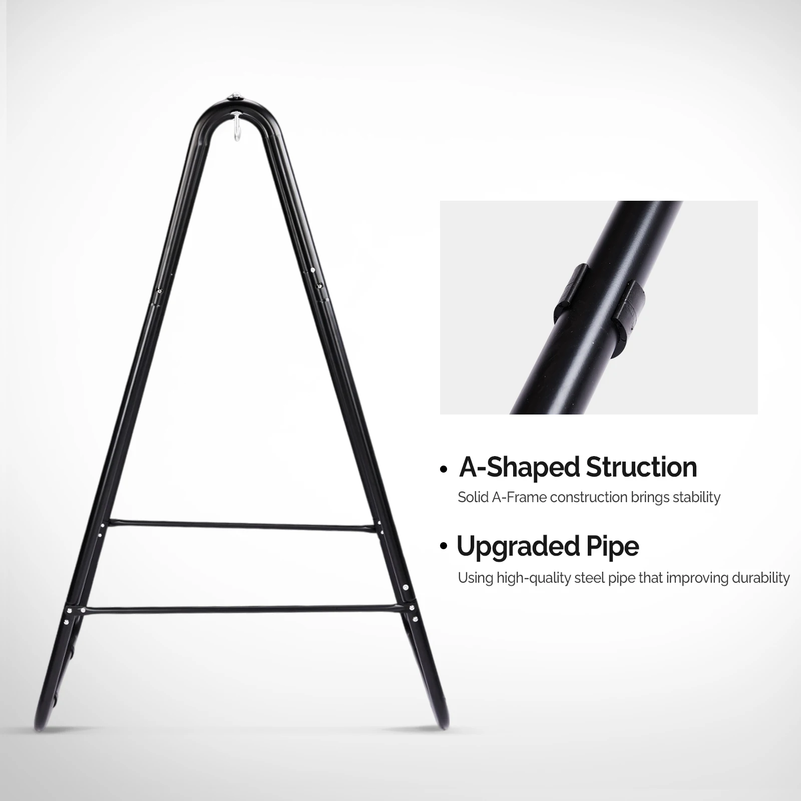 Outdoor Hammock Chair Stand Only, Swing Stand with 2 Hooks, Max Load 600lbs, Fits Most Hanging Chairs, Black redes
Outdoor Hammock Chair Stand Only, Swing Stand with 2 Hooks, Max Load 600lbs, Fits Most Hanging Chairs, Black redes