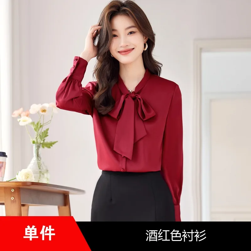 Весенние шифоновые рубашки 2024, женские рубашки с воротником-бабочкой и длинным рукавом, черные, белые, зеленые, красные офисные рубашки, женские элегантные рубашки 
Весенние шифоновые рубашки 2024, женские рубашки с воротником-бабочкой и длинным рукавом, черные, белые, зеленые, красные офисные рубашки, женские элегантные рубашки