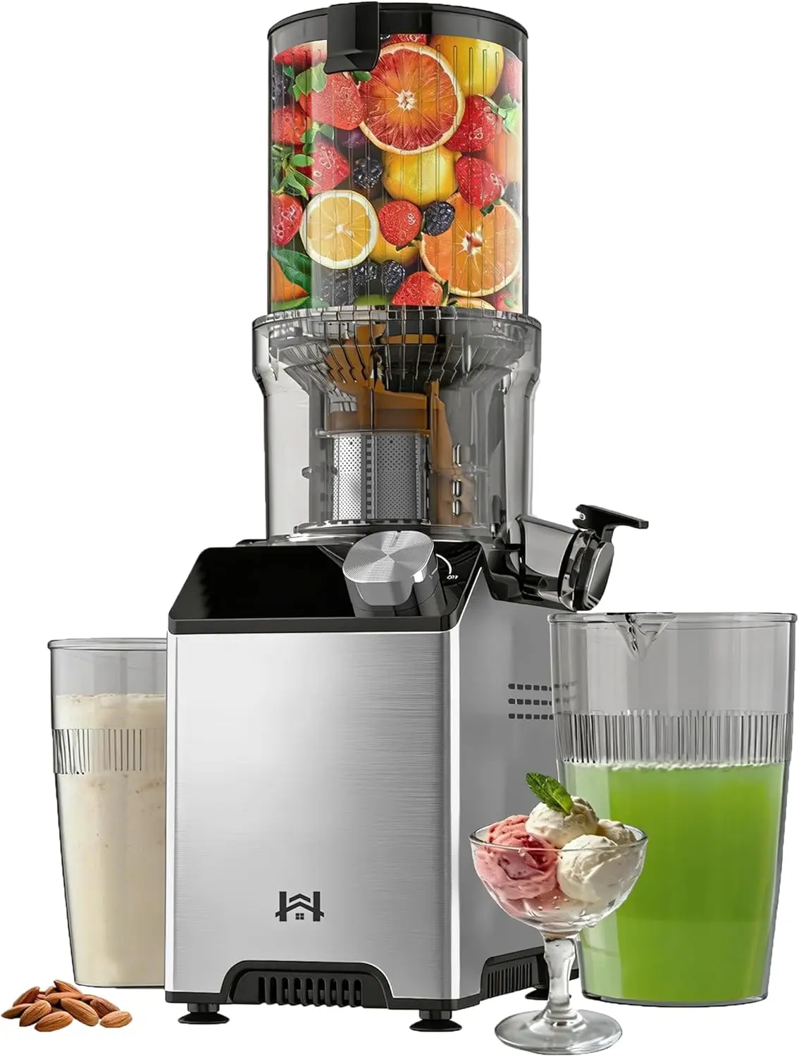 Cold Press Juicer, Wide Feed Chute, Stainless Steel Slow Masticating Juicer, Easy to Clean, High Juice Yield, Silver Knob
Cold Press Juicer, Wide Feed Chute, Stainless Steel Slow Masticating Juicer, Easy to Clean, High Juice Yield, Silver Knob