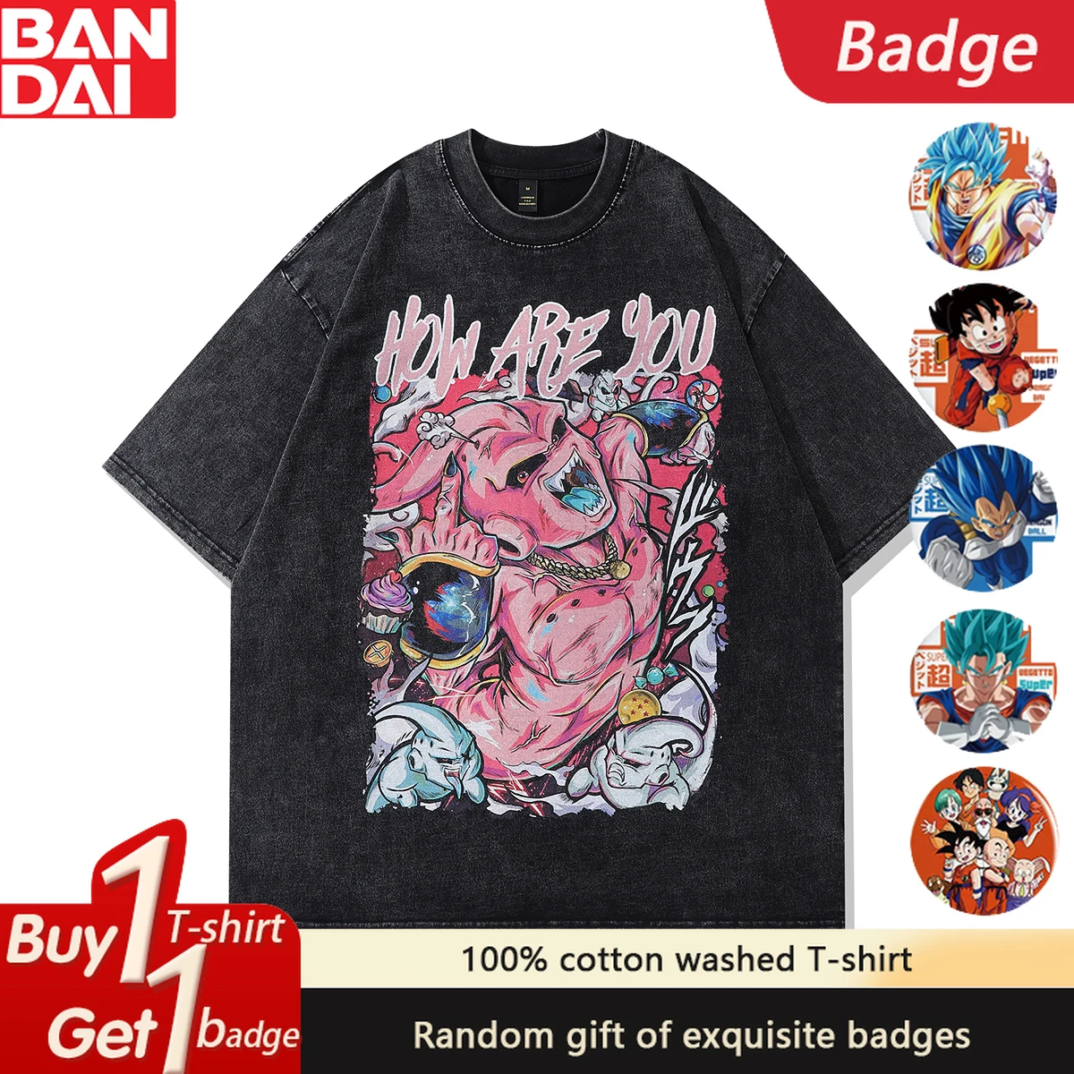 Anime Dragon Ball Majin Goku Oversized T-shirts Man Summer Y2k Clothes Vintage Washed Short Sleeved Tee Casual Streetwear Tops
Anime Dragon Ball Majin Goku Oversized T-shirts Man Summer Y2k Clothes Vintage Washed Short Sleeved Tee Casual Streetwear Tops