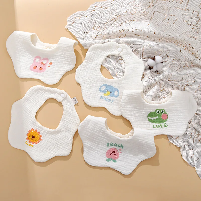 ree-piece baby feeding bib set made of pure cotton gauze, soft and skin-friendly, with cute printed patterned drool rags
ree-piece baby feeding bib set made of pure cotton gauze, soft and skin-friendly, with cute printed patterned drool rags