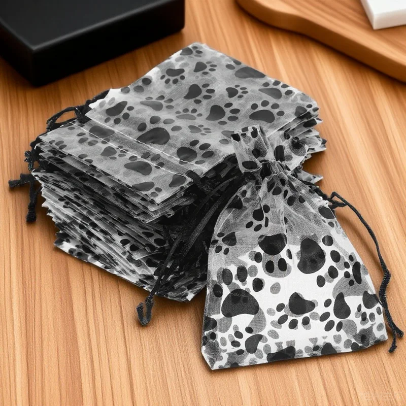 50pcs Gift Packaging Bags Organza Drawstring Pouches Transparent High-Density Gauze For Jewelry Storage Paw Print Design Dog
50pcs Gift Packaging Bags Organza Drawstring Pouches Transparent High-Density Gauze For Jewelry Storage Paw Print Design Dog