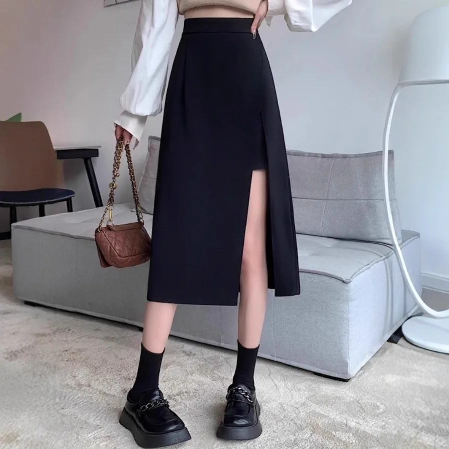 【HOT】Design split skirt for women with high waist and slimming mid-long one-step skirt for small fashion Korean A-line skirt
【HOT】Design split skirt for women with high waist and slimming mid-long one-step skirt for small fashion Korean A-line skirt