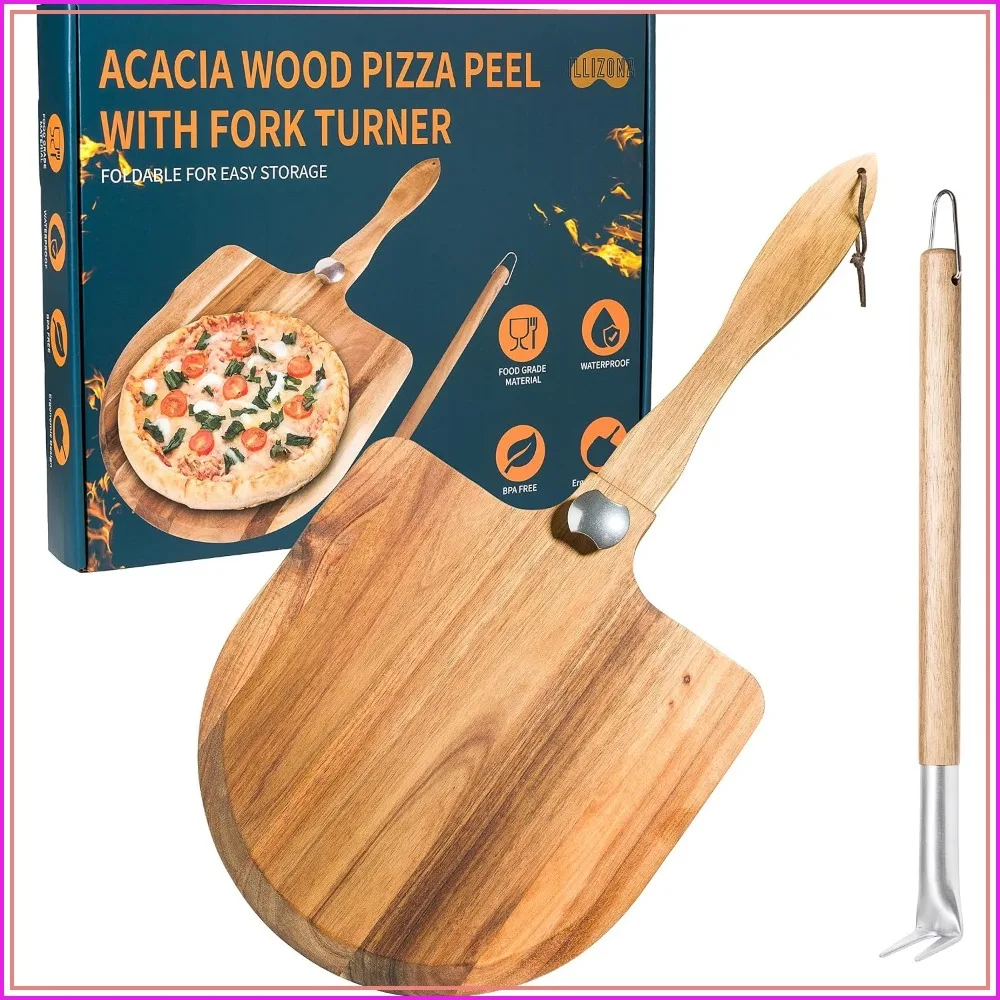 Acacia Wood Pizza Peel & Paddle Set – Folding Handle with 18" Turning Fork, Oven Tools for Homemade Pizza, Bread & Baking, Gifts for Pizza Lovers
Acacia Wood Pizza Peel & Paddle Set – Folding Handle with 18" Turning Fork, Oven Tools for Homemade Pizza, Bread & Baking, Gifts for Pizza Lovers