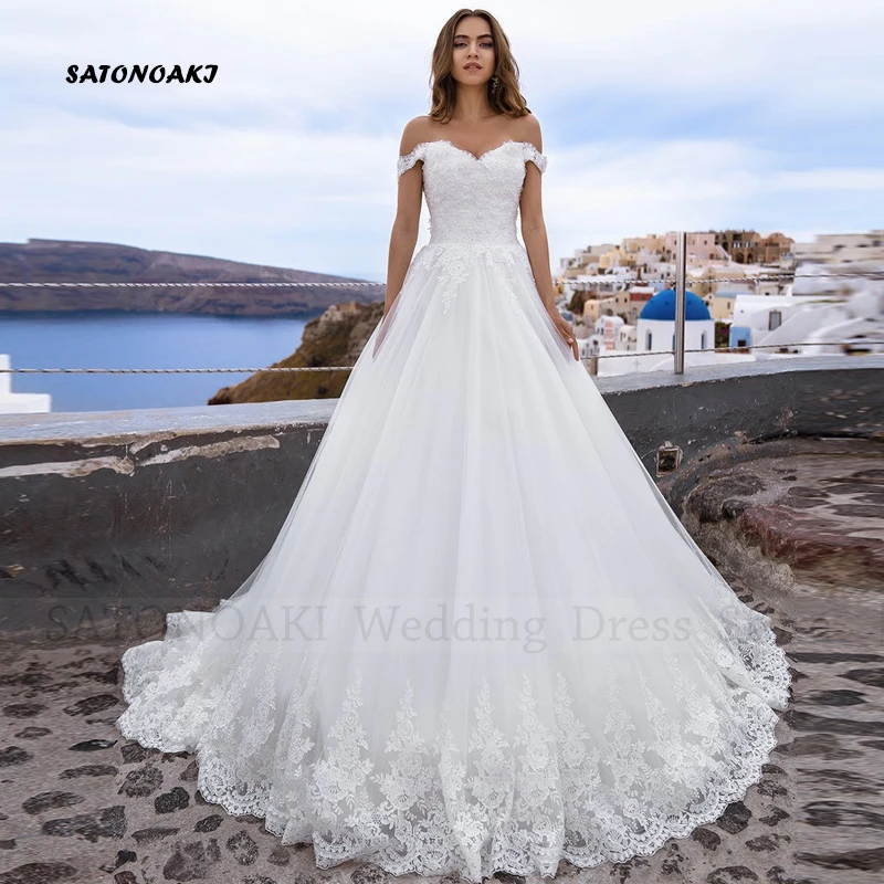 Vestidos De Novia Elegant Beach Off The Shoulder Wedding Dress 2024 for Women Lace-up Applique Plus Size Bride Gown Robe Mariée
Vestidos De Novia Elegant Beach Off The Shoulder Wedding Dress 2024 for Women Lace-up Applique Plus Size Bride Gown Robe Mariée