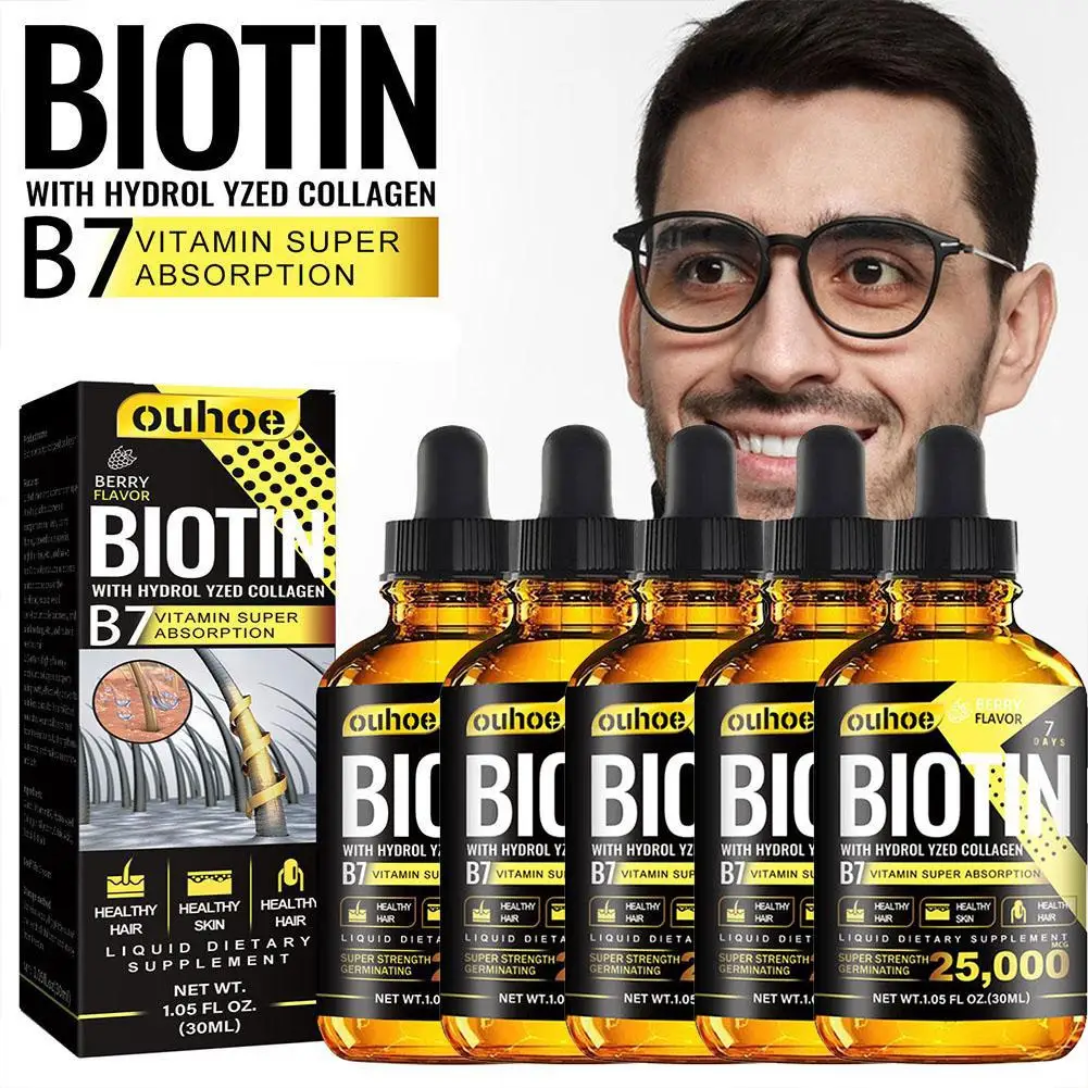 5pcs Nutrition Biotin Liquid Drops Essential Oil Collagen B7 Vitamin Oil Trengthen Hair Root Repair Damaged Hair 30ml
5pcs Nutrition Biotin Liquid Drops Essential Oil Collagen B7 Vitamin Oil Trengthen Hair Root Repair Damaged Hair 30ml