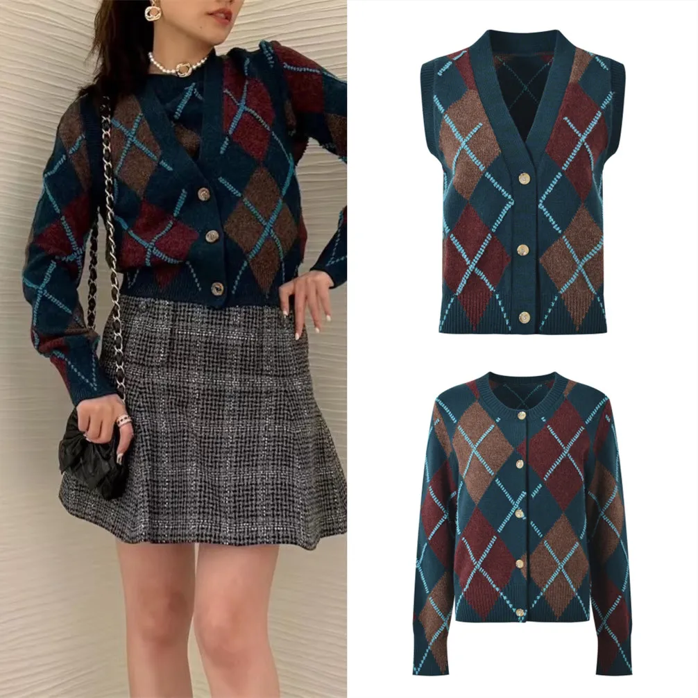 Элитная версия: Парижский ретро-кардиган-жилет из трикотажа с эффектом похудения, модный, с вышивкой и ромбовидным узором, серия открытых кардиганов
Элитная версия: Парижский ретро-кардиган-жилет из трикотажа с эффектом похудения, модный, с вышивкой и ромбовидным узором, серия открытых кардиганов