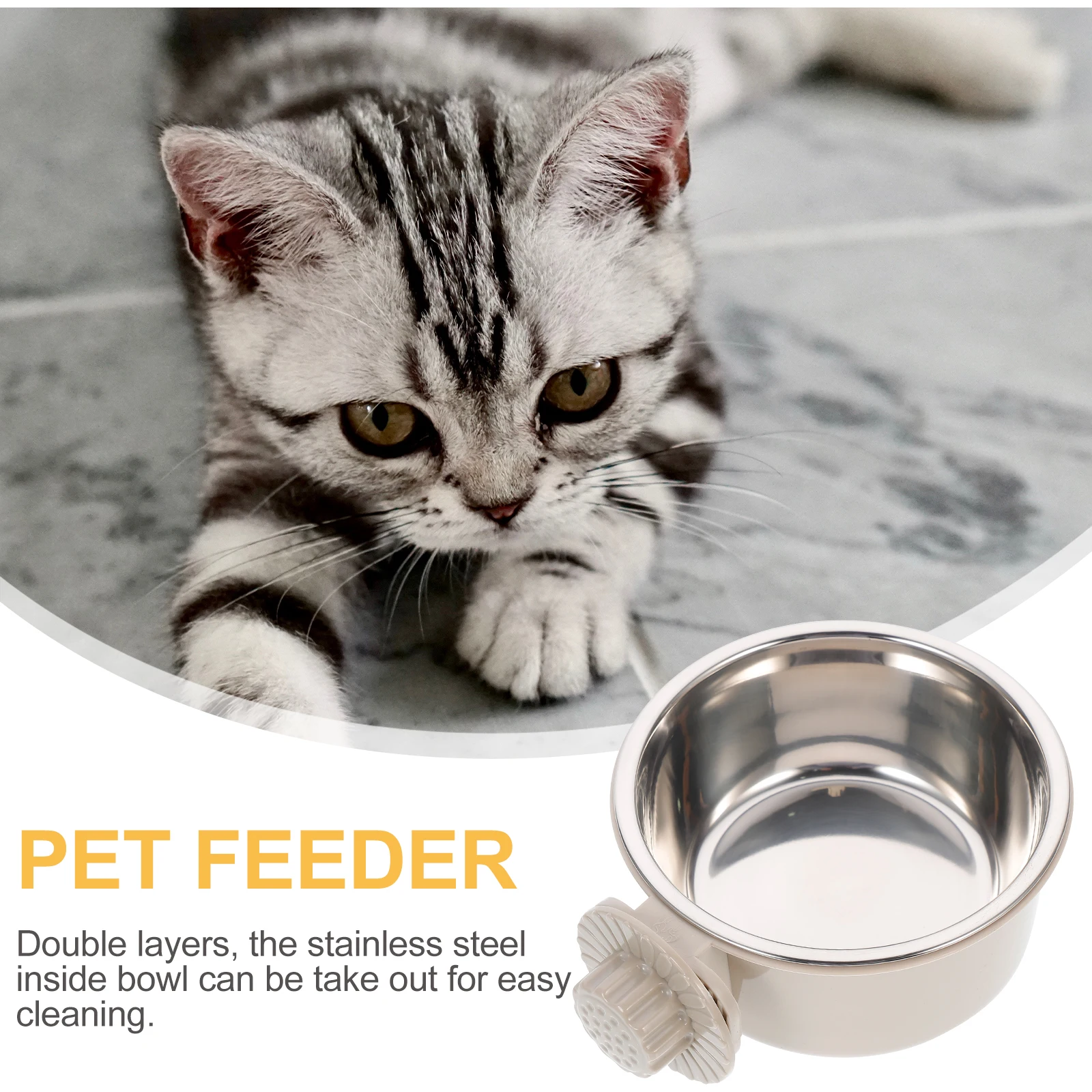 Pet Hanging Stainless Steel Bowl Portable Water Dispenser Cat No Spill Food Dog Feeder and
Pet Hanging Stainless Steel Bowl Portable Water Dispenser Cat No Spill Food Dog Feeder and