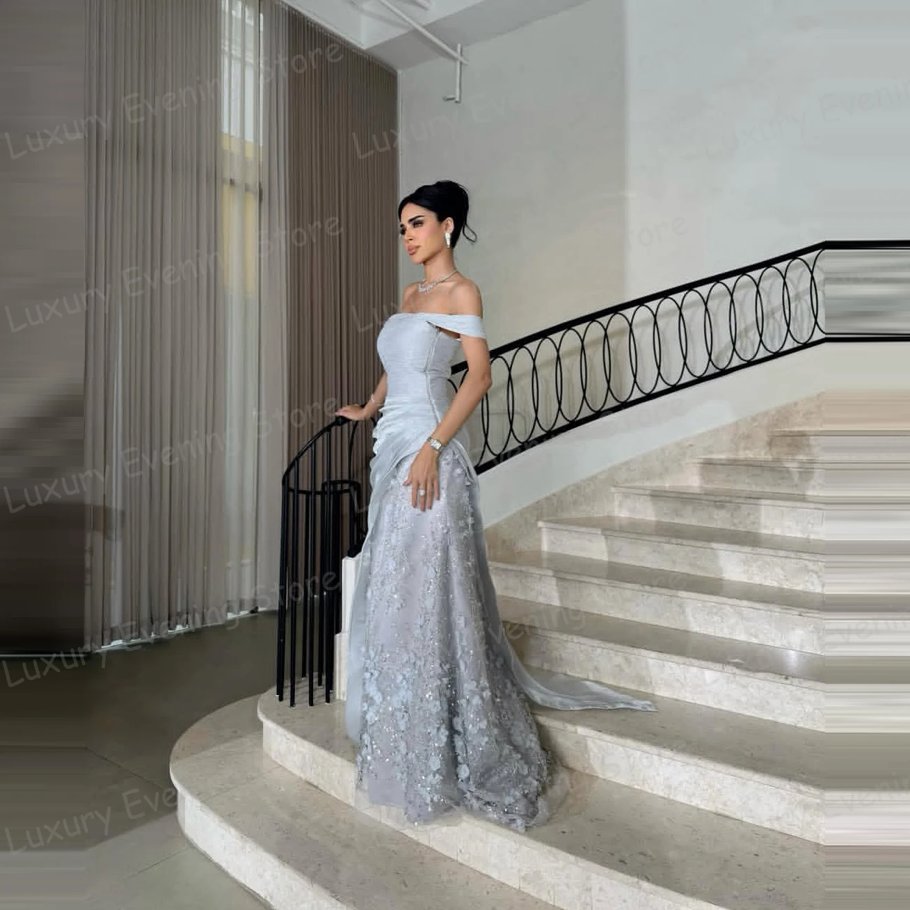 Luxury 2025 Mermaid Evening Dresses Sexy Appliques Fashion Prom Gowns High Split Satin Sleeveless Customized Vestidos De Noche
Luxury 2025 Mermaid Evening Dresses Sexy Appliques Fashion Prom Gowns High Split Satin Sleeveless Customized Vestidos De Noche
