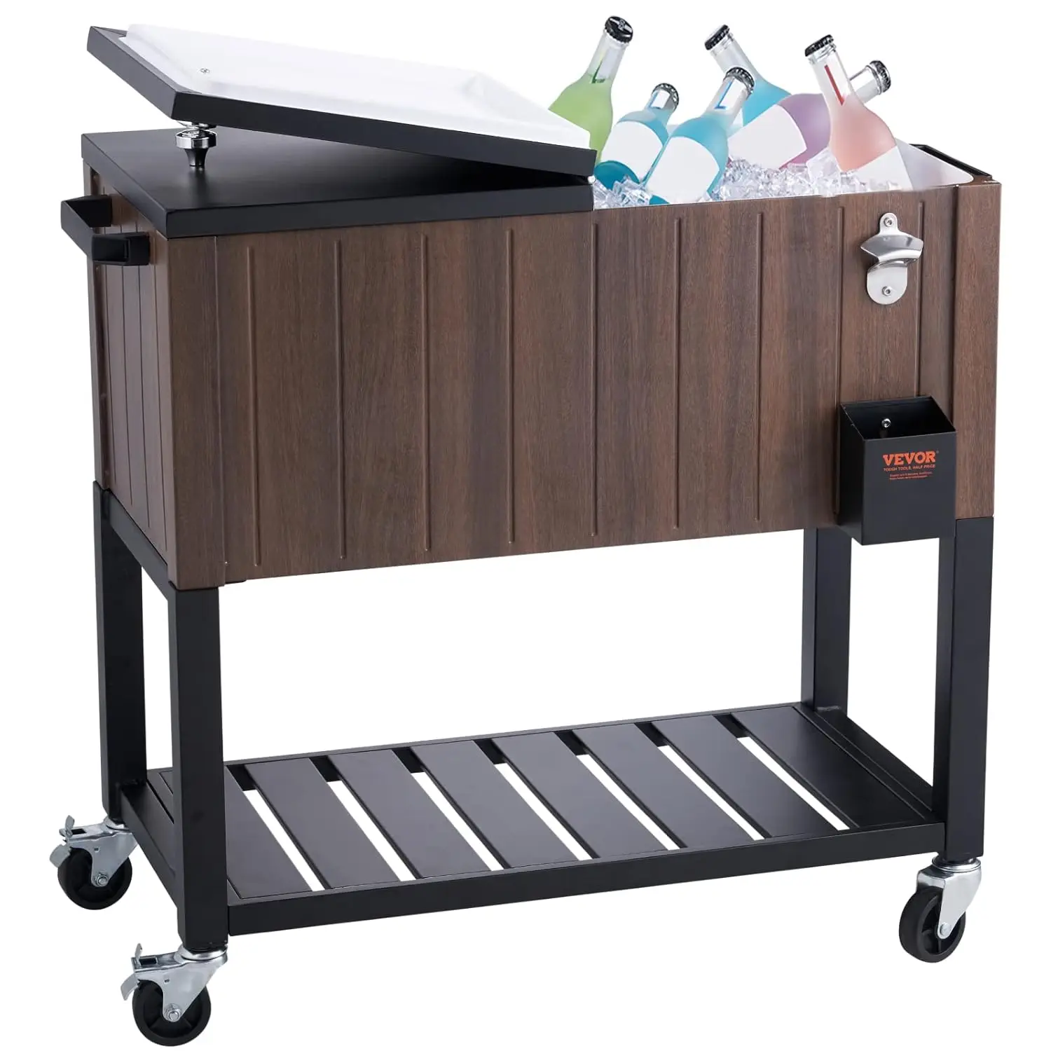 Rolling Ice Chest Cooler Cart 80 Quart, Portable Bar Drink Cooler, Beverage Bar Stand Up Cooler with Wheels, Bottle Opener
Rolling Ice Chest Cooler Cart 80 Quart, Portable Bar Drink Cooler, Beverage Bar Stand Up Cooler with Wheels, Bottle Opener