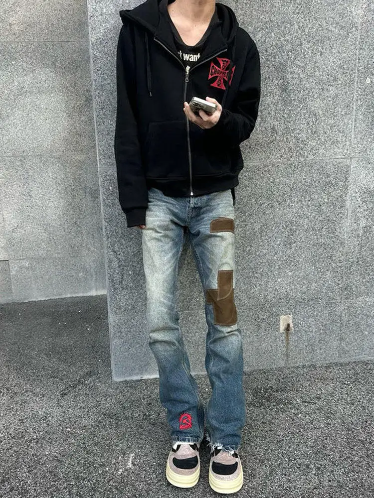 Jixuan ERD Corduroy Patchwork Slim Fit Bell Bottoms Vintage Denim Jeans mid Waist Zipper Closure Spring Youth Casual Jeans
Jixuan ERD Corduroy Patchwork Slim Fit Bell Bottoms Vintage Denim Jeans mid Waist Zipper Closure Spring Youth Casual Jeans
