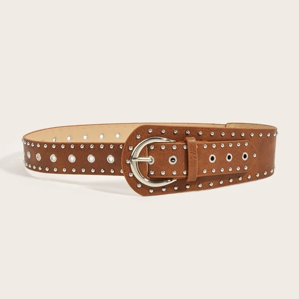 Стильный винтажный кожаный ремень с заклепками, дизайн Y2k, женский пояс в стиле панк, шикарное платье, джинсы, пояс, уличная одежда
Стильный винтажный кожаный ремень с заклепками, дизайн Y2k, женский пояс в стиле панк, шикарное платье, джинсы, пояс, уличная одежда