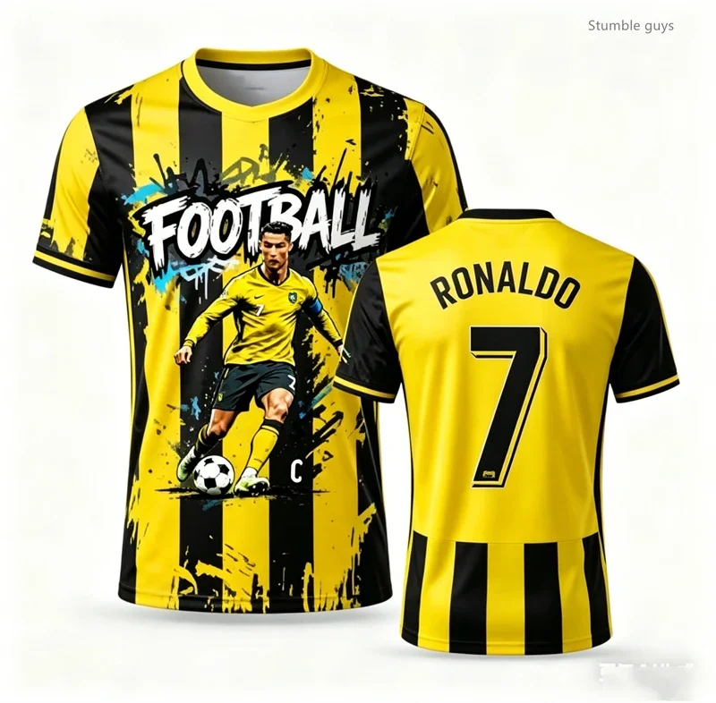 Mens Summer Hip Hop Ronaldo No.7 Football T-shirt Short Sleeve Fashion Oversized Streetwear Tops Kids Clothes Boys
Mens Summer Hip Hop Ronaldo No.7 Football T-shirt Short Sleeve Fashion Oversized Streetwear Tops Kids Clothes Boys
