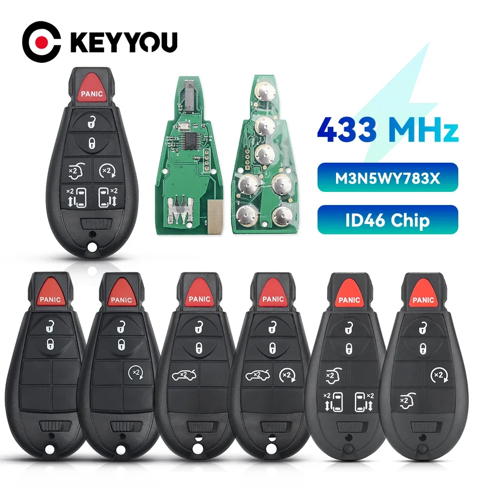 KEYYOU M3N5WY783X IYZ-C01C Smart Remote Key Fod 433Mhz ID46 PCF7941 Chip For Chrysler Town & Country Dodge Caravan Journey
KEYYOU M3N5WY783X IYZ-C01C Smart Remote Key Fod 433Mhz ID46 PCF7941 Chip For Chrysler Town & Country Dodge Caravan Journey