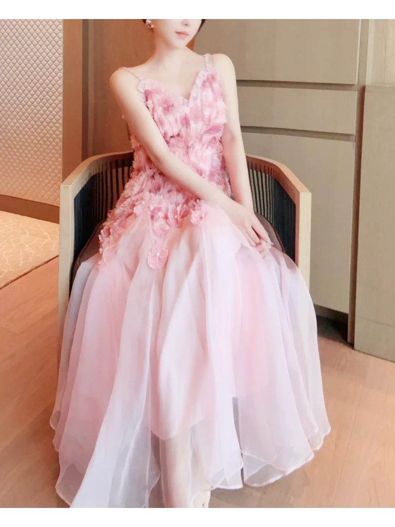 Ele Pink Strapl Tulle Dr Asymmetrical Draped Gown Spring Summer Faionable Women's Straight Cut Midi Dr
Ele Pink Strapl Tulle Dr Asymmetrical Draped Gown Spring Summer Faionable Women's Straight Cut Midi Dr