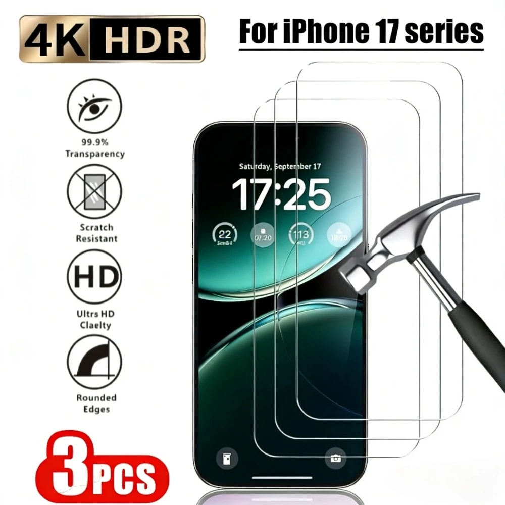 3Pcs High Clear Tempered Glass for iPhone 17 16 15 14 Pro Max Air 16 15 Plus Screen Protectors for iPhone 13 12 11 Pro 17e 16e
3Pcs High Clear Tempered Glass for iPhone 17 16 15 14 Pro Max Air 16 15 Plus Screen Protectors for iPhone 13 12 11 Pro 17e 16e