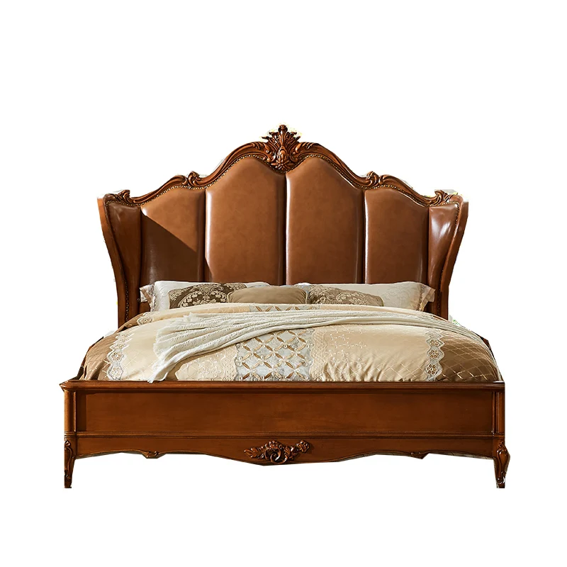 All solid wood high-end double bed European luxury leather master bedroom home widened wedding bed
All solid wood high-end double bed European luxury leather master bedroom home widened wedding bed