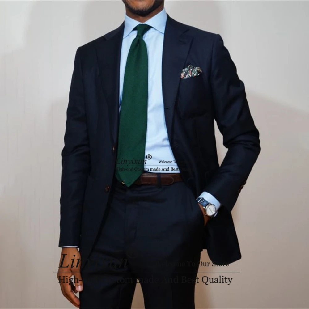 Fashion Navy Blue Mens Suits Notched Lapel Business Blazer Slim Fit Wedding Groom Tuxedo 2 Piece Set Costume Homme Jacket Pants
Fashion Navy Blue Mens Suits Notched Lapel Business Blazer Slim Fit Wedding Groom Tuxedo 2 Piece Set Costume Homme Jacket Pants