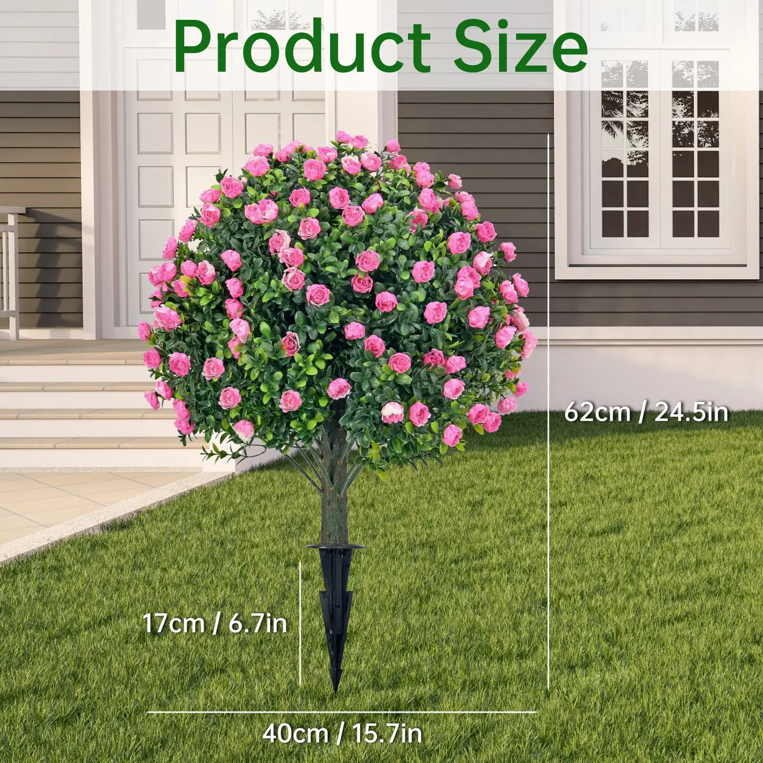 Simulation Plant Pink Rose Ground Plug with Ground Spike, Outdoor UV Resistant, Wedding, Garden, Patio, Porch Decorative Plants
Simulation Plant Pink Rose Ground Plug with Ground Spike, Outdoor UV Resistant, Wedding, Garden, Patio, Porch Decorative Plants