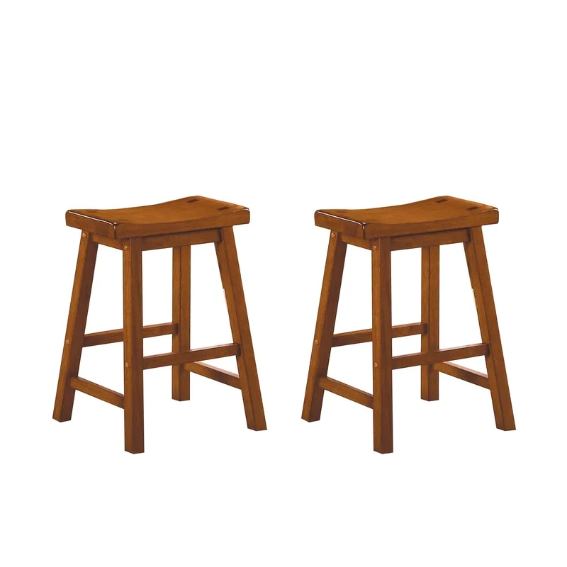 24-inch Counter Stools Set of 2, Saddle Seat, Solid Wood, Oak Finish, Casual Dining Furniture
24-inch Counter Stools Set of 2, Saddle Seat, Solid Wood, Oak Finish, Casual Dining Furniture