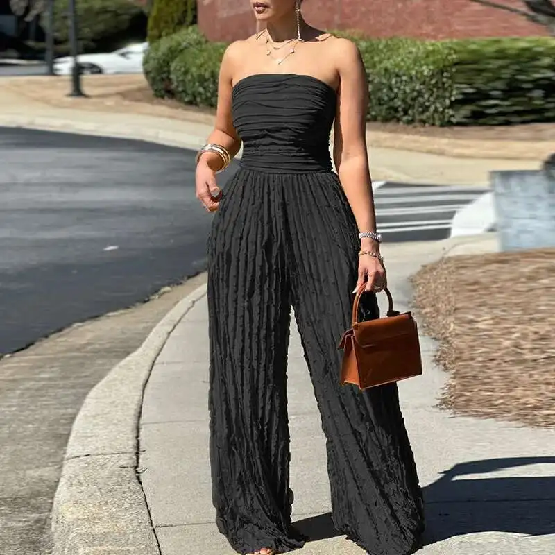 Fashion Solid Long Pants Playsuit Women Clothing High Street Off Shoulder Pocket Romper Summer Sexy Strapless Wide Leg Jumpsuit
Fashion Solid Long Pants Playsuit Women Clothing High Street Off Shoulder Pocket Romper Summer Sexy Strapless Wide Leg Jumpsuit