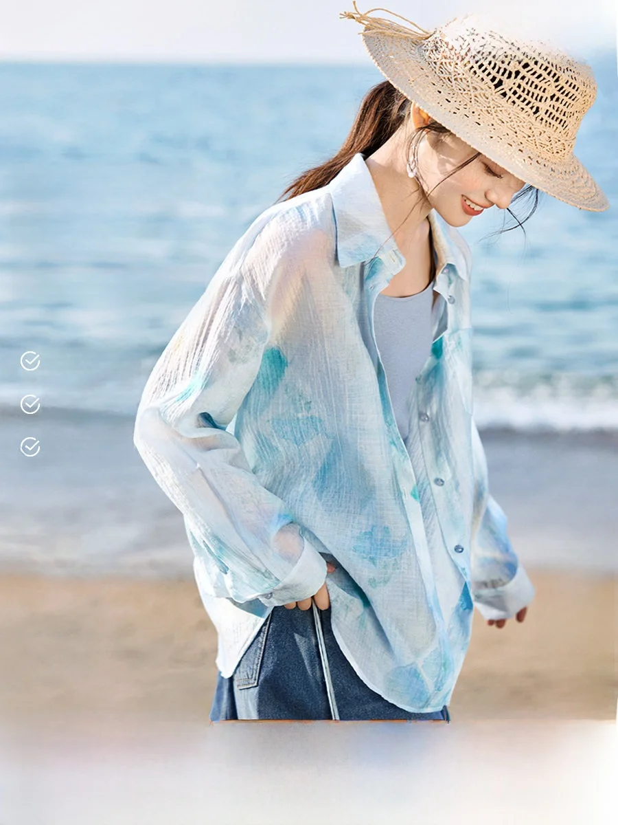 XWI Summer Romantic Airy Rayon irt Jaet Women's Print Outerwear Commute Sle Long Sve Straight Cut Faionable
XWI Summer Romantic Airy Rayon irt Jaet Women's Print Outerwear Commute Sle Long Sve Straight Cut Faionable