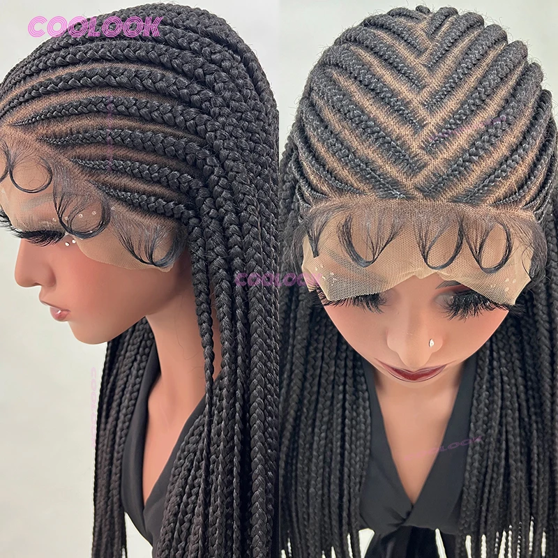 Synthetic Braided Hair Wigs For Black Women Full Lace Wig Braid Knotless Box Braids Lace Front Wig 36" Cornrow Braids Lace Wigs
Synthetic Braided Hair Wigs For Black Women Full Lace Wig Braid Knotless Box Braids Lace Front Wig 36" Cornrow Braids Lace Wigs