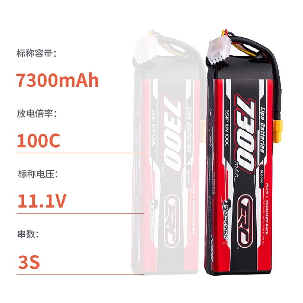 Sunpadow 7300mah 11.1V 3S1P 100C ERC-PLUS LiPo Battery for 1/10 1/8 1/7 RC Model Car Crawler Buggy Truck Racing Accessories
Sunpadow 7300mah 11.1V 3S1P 100C ERC-PLUS LiPo Battery for 1/10 1/8 1/7 RC Model Car Crawler Buggy Truck Racing Accessories