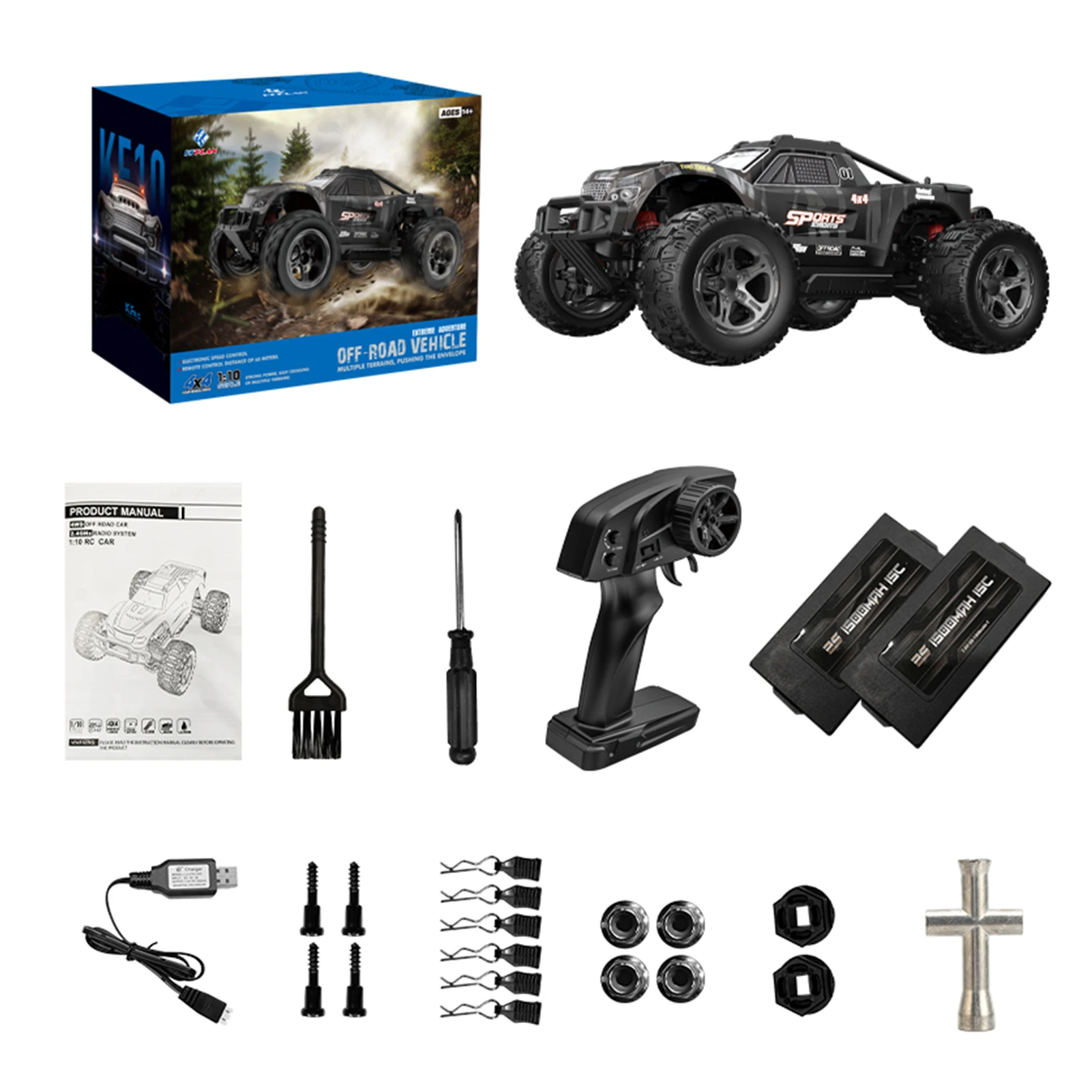 【В коробке】Высокоскоростной Monster Truck KF10 1/10 — вездеход на радиоуправлении для альпинизма и дрифта по бездорожью
【В коробке】Высокоскоростной Monster Truck KF10 1/10 — вездеход на радиоуправлении для альпинизма и дрифта по бездорожью