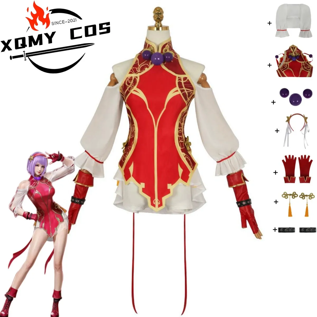 XqGame Naraka: Bladepoint Kurimi Cosplay Costume Chinese Style Red Cheongsam Dress Headband Woman Sexy Traditional Festival Suit
XqGame Naraka: Bladepoint Kurimi Cosplay Costume Chinese Style Red Cheongsam Dress Headband Woman Sexy Traditional Festival Suit
