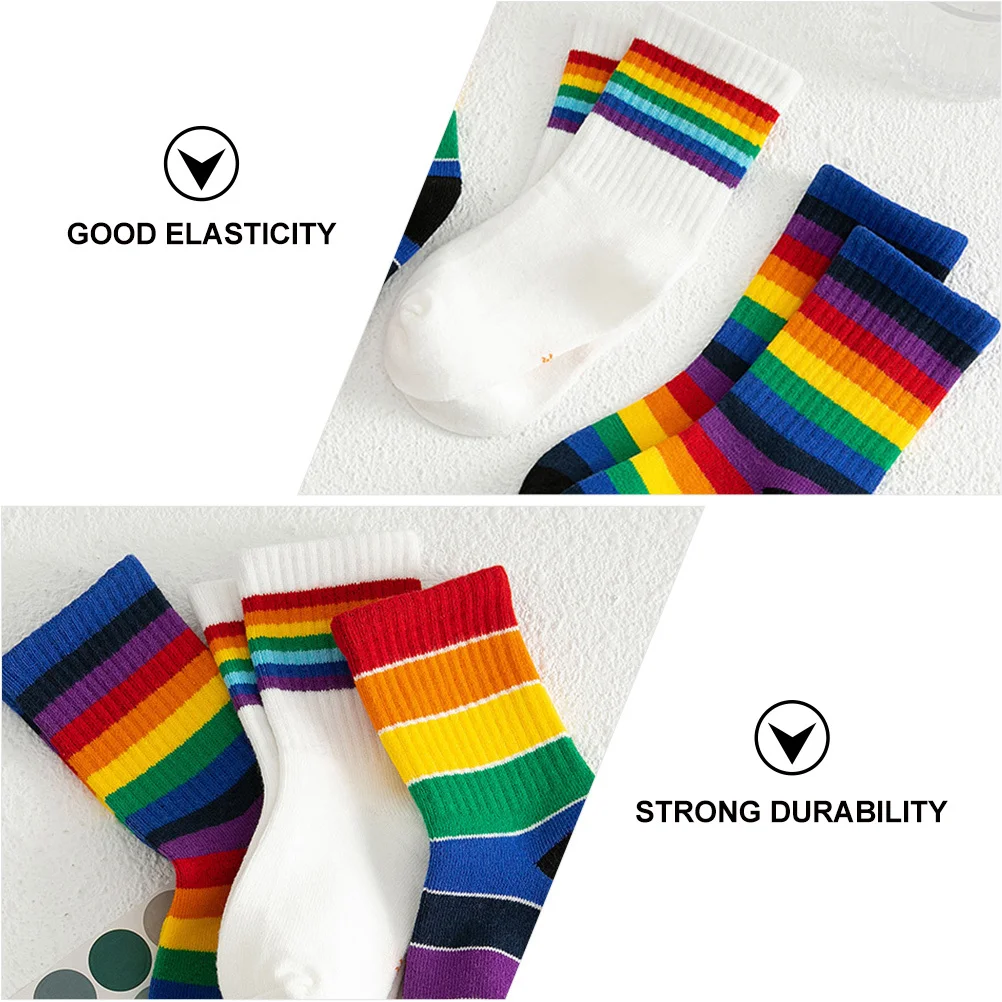 3Pairs Kids Rainbow Cotton Socks Breathable Soft Durable Easy to Clean Mid-Calf Length Stylish Daily Wear Cotton Socks 
3Pairs Kids Rainbow Cotton Socks Breathable Soft Durable Easy to Clean Mid-Calf Length Stylish Daily Wear Cotton Socks
