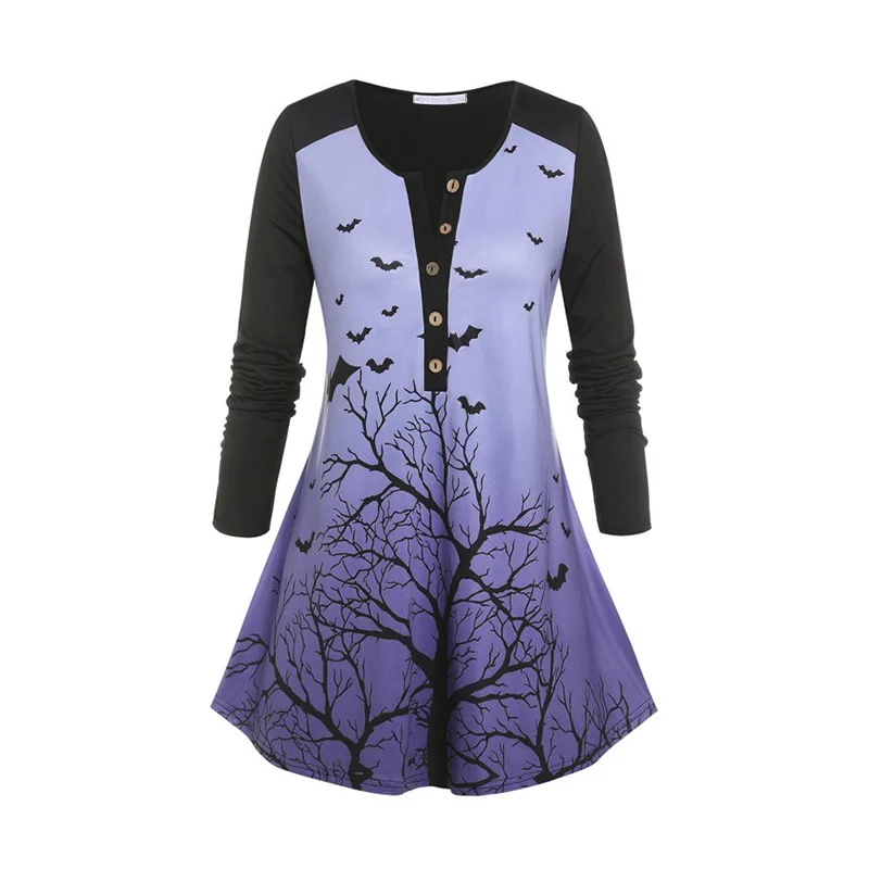 Women’s Plus Size Elegant Halloween Bat Printed Long Sleeve Dress Single Breasted V-Neck Loose Autumn Female Festival Dresses
Women’s Plus Size Elegant Halloween Bat Printed Long Sleeve Dress Single Breasted V-Neck Loose Autumn Female Festival Dresses