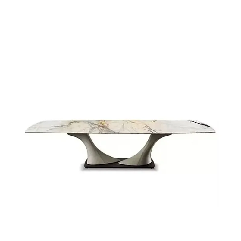 Light luxury high-end dining table, modern creative design sense for home use, dining table and chairs
Light luxury high-end dining table, modern creative design sense for home use, dining table and chairs