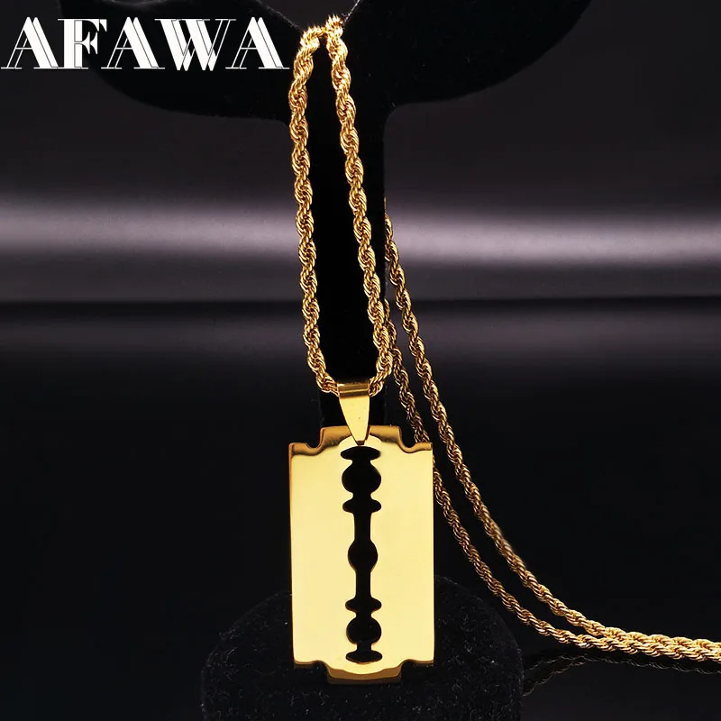 Fashion Stainless Steel Blade Necklaces Gold Color Long Necklace Jewellery For Women or Men collares largos de moda N445S01
Fashion Stainless Steel Blade Necklaces Gold Color Long Necklace Jewellery For Women or Men collares largos de moda N445S01