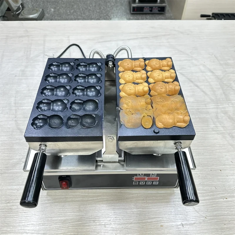 Коммерческая вафельница в форме медвежонка с антипригарным покрытием, 10 шт., 1800 Вт, электрическая вафельница с милой пандой 
Коммерческая вафельница в форме медвежонка с антипригарным покрытием, 10 шт., 1800 Вт, электрическая вафельница с милой пандой