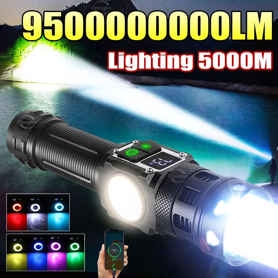 Супер яркий светодиодный фонарик, перезаряжаемый USB-фонарик, мощный тактический фонарь дальнего действия 5 км с COB-подсветкой, фонарь для кемпинга, фонарь аккумуляторный 18650, светодиодный фонарик высокой мощности
Супер яркий светодиодный фонарик, перезаряжаемый USB-фонарик, мощный тактический фонарь дальнего действия 5 км с COB-подсветкой, фонарь для кемпинга, фонарь аккумуляторный 18650, светодиодный фонарик высокой мощности