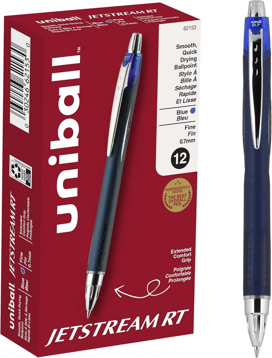Smooth Writing Ballpoint Pens, Fine Point 0.7mm, Blue Ink, 12 Pack, Quick-Drying, Smudge-Free for Lefties
Smooth Writing Ballpoint Pens, Fine Point 0.7mm, Blue Ink, 12 Pack, Quick-Drying, Smudge-Free for Lefties