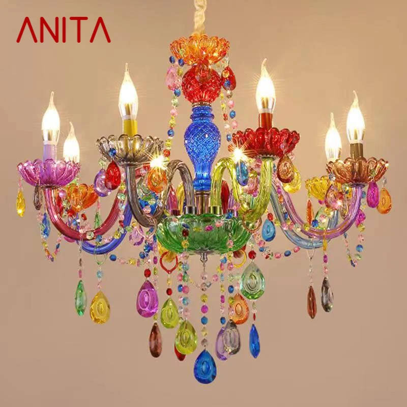 ANITA Color Crystal Pendent Lamp Art Girls' Room Candle Lamp Children's Room Living Room Restaurant Bedroom Chandelier
ANITA Color Crystal Pendent Lamp Art Girls' Room Candle Lamp Children's Room Living Room Restaurant Bedroom Chandelier