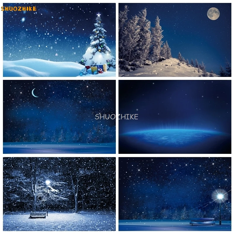 Dark Blue Sky Moon Glitter Star Photo Backdrop Tree Forest Winter Snow Night Scene Photography Background Photocall Photo Studio
Dark Blue Sky Moon Glitter Star Photo Backdrop Tree Forest Winter Snow Night Scene Photography Background Photocall Photo Studio