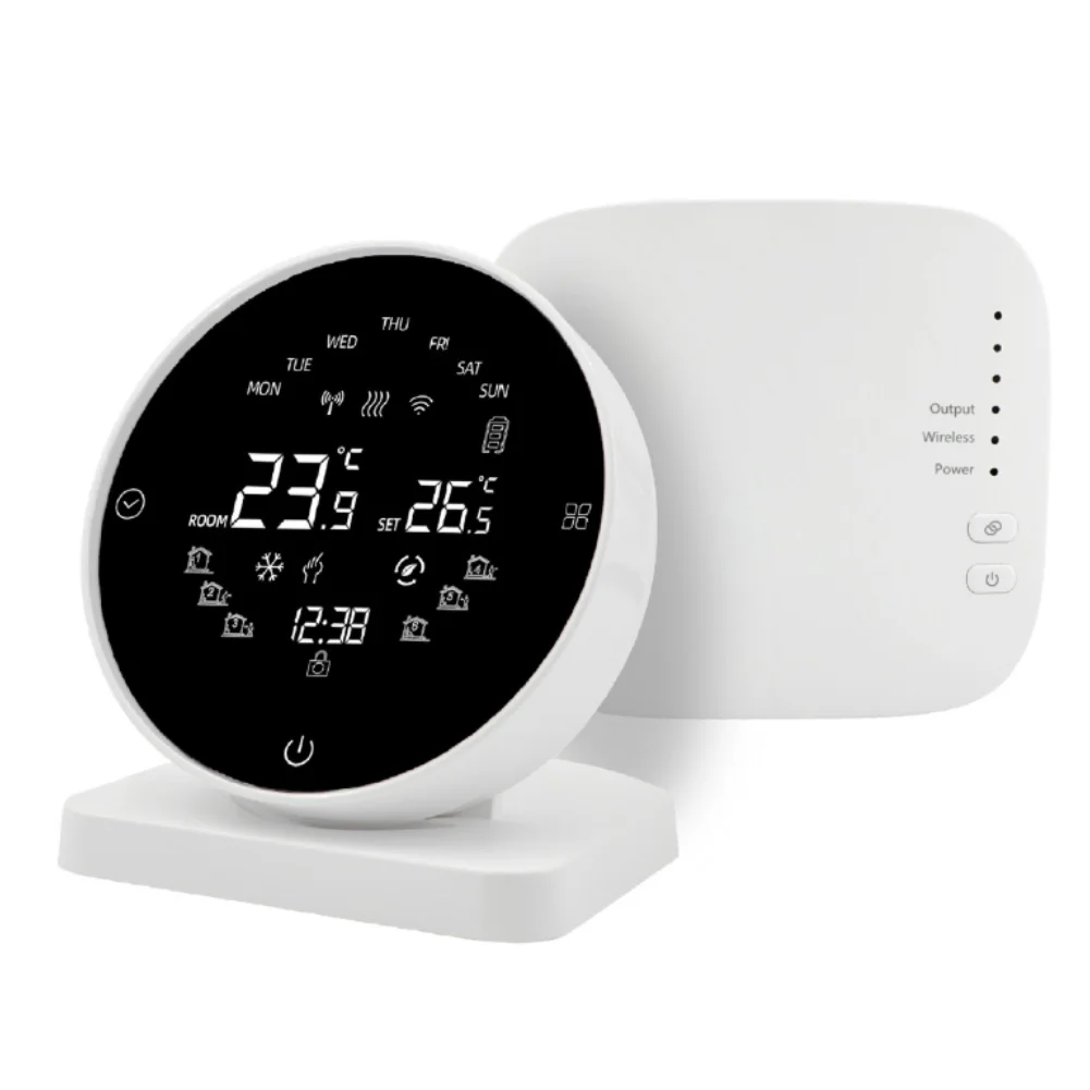 9.8*9*7.7cm Wireless Thermostat Remote Control Thermostat App Remote Control Thermostat Three Programming Modes
9.8*9*7.7cm Wireless Thermostat Remote Control Thermostat App Remote Control Thermostat Three Programming Modes