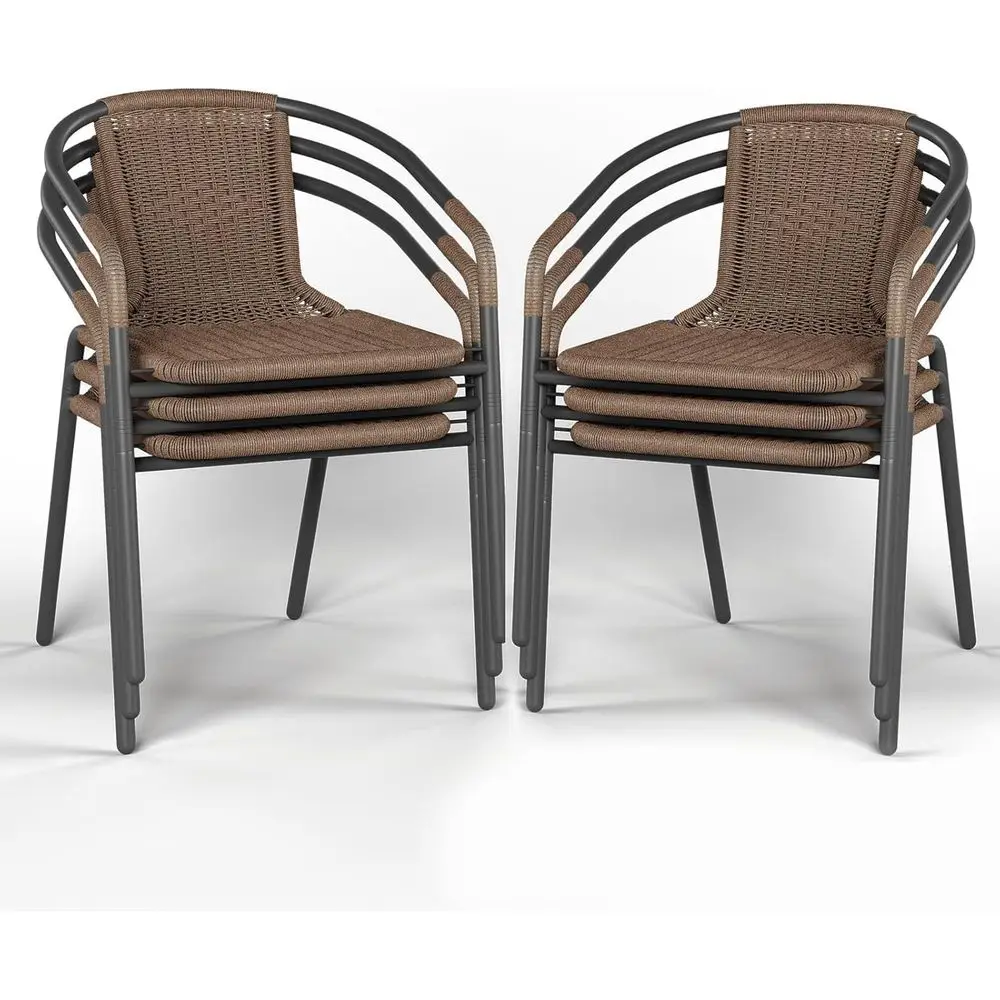 6-Piece Stackable Rattan Outdoor Dining Set for Patio, Deck, Garden, and Poolside in Brown
6-Piece Stackable Rattan Outdoor Dining Set for Patio, Deck, Garden, and Poolside in Brown
