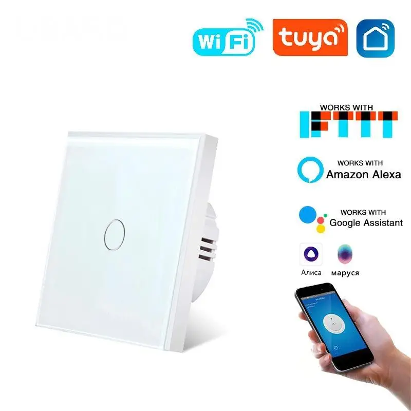 Tuya WiFi Smart Touch Switch Glass Panel EU Standard 1/2/3/4 Gang Light Switch Neutral Wire Required App Voice Control Alexa Goo
Tuya WiFi Smart Touch Switch Glass Panel EU Standard 1/2/3/4 Gang Light Switch Neutral Wire Required App Voice Control Alexa Goo