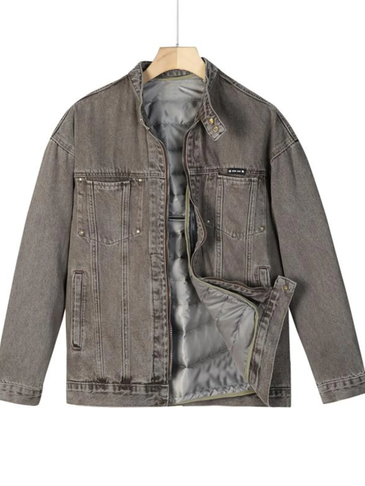 High-End European Sle Motorcycle Jaet Men's Zipper Fce Lined Stand Collar Denim Coat Vintage Retro Detachable
High-End European Sle Motorcycle Jaet Men's Zipper Fce Lined Stand Collar Denim Coat Vintage Retro Detachable