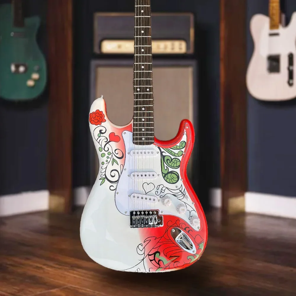Free Shipping ST Electric Guitar SSS Pickups Inlay Body with Flower Pattern Rose Wood Fingerboard 6 Strings 22 Tone in Stock
Free Shipping ST Electric Guitar SSS Pickups Inlay Body with Flower Pattern Rose Wood Fingerboard 6 Strings 22 Tone in Stock