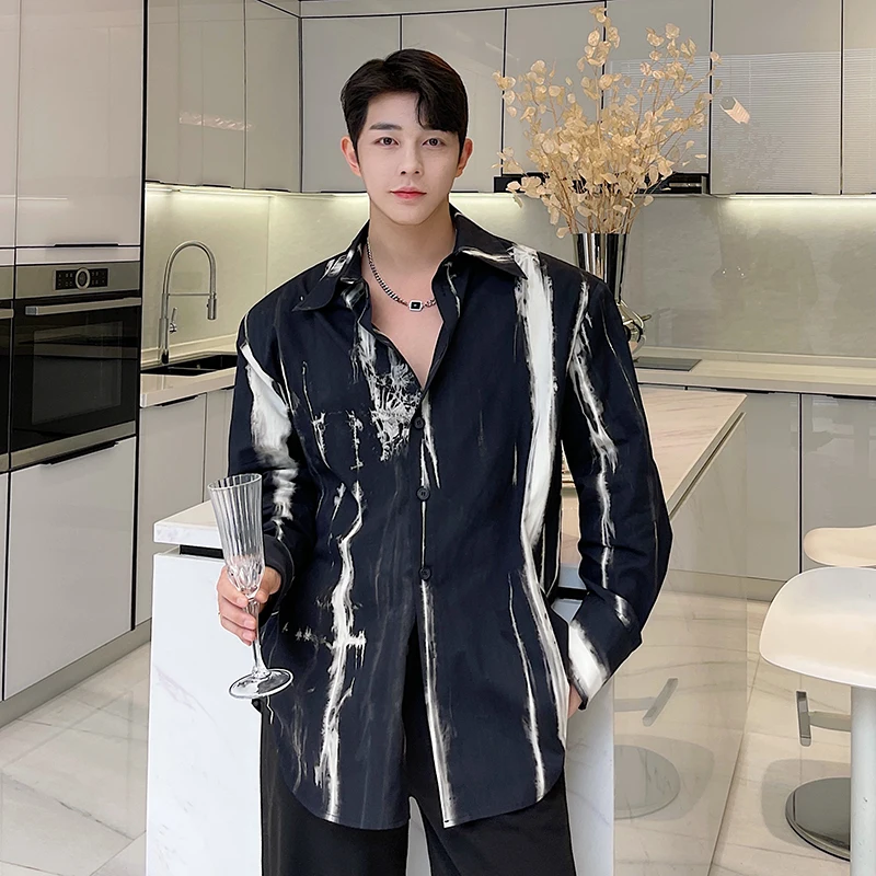 Men Casual Shirts Spring Printed Lapel Long Sleeve Streetwear Tops 2023 New Korean Loose Fashion Blouse Camisas Clothing I86
Men Casual Shirts Spring Printed Lapel Long Sleeve Streetwear Tops 2023 New Korean Loose Fashion Blouse Camisas Clothing I86