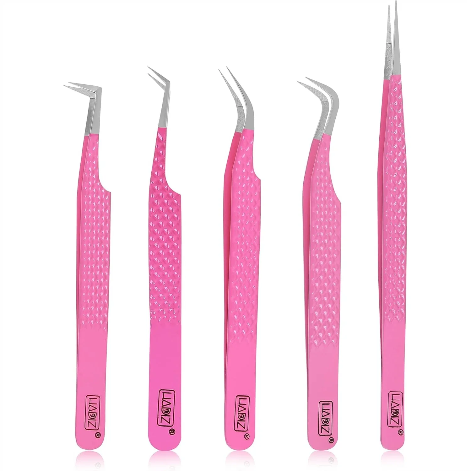 Fiber Tip Eyelash Extension Tweezers Japanese Steel Set of 5 for Lash Isolation
Fiber Tip Eyelash Extension Tweezers Japanese Steel Set of 5 for Lash Isolation