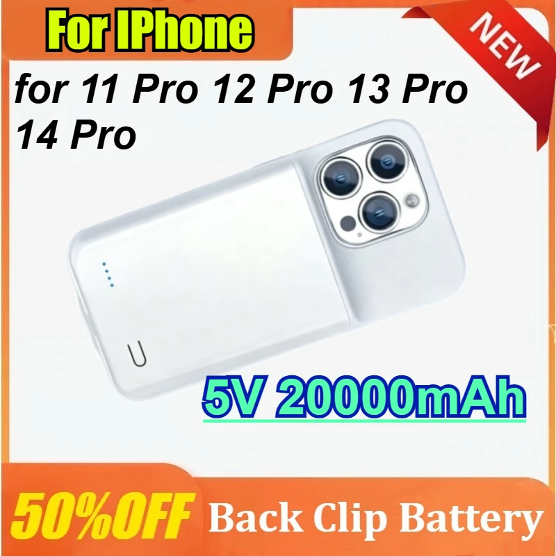 For IPhone 5V 20000mAh for 11 12 13 14 Pro Charging Cover Back Clip Battery Portable Power Bank
For IPhone 5V 20000mAh for 11 12 13 14 Pro Charging Cover Back Clip Battery Portable Power Bank