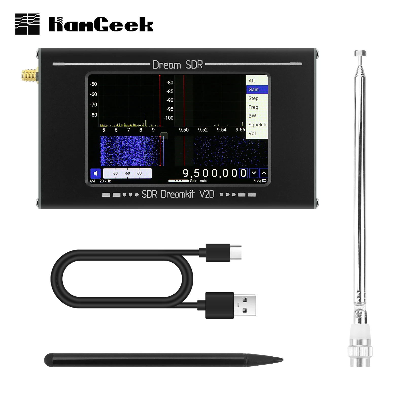 HAMGEEK SDR Dreamkit V2D 100KHz-2800MHz All Band Radio Portable Radio Receiver with 5.3MHz Bandwidth 4" Screen for PC
HAMGEEK SDR Dreamkit V2D 100KHz-2800MHz All Band Radio Portable Radio Receiver with 5.3MHz Bandwidth 4" Screen for PC