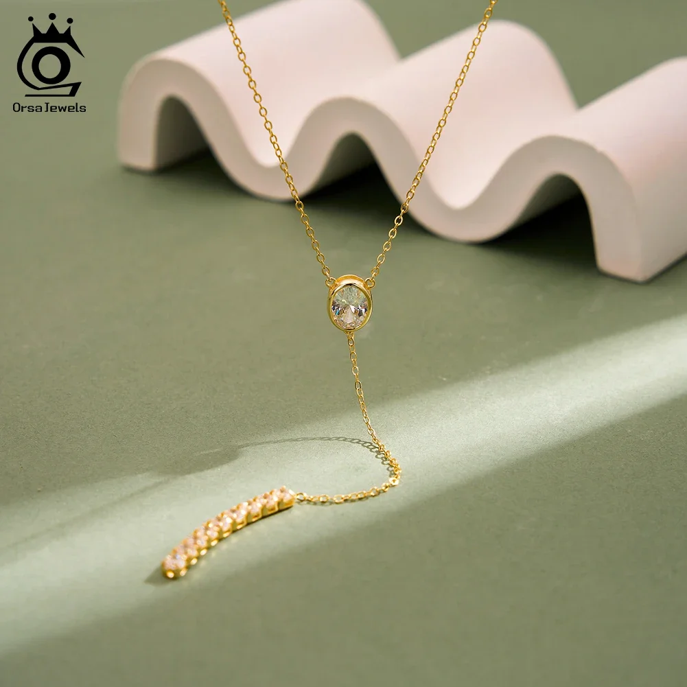 ORSA JEWELS Elegant 925 Sterling Silver Long CZ Chain Necklace with for Women Brilliant Summer Y-shaped Jewelry Accessorry BQN41
ORSA JEWELS Elegant 925 Sterling Silver Long CZ Chain Necklace with for Women Brilliant Summer Y-shaped Jewelry Accessorry BQN41