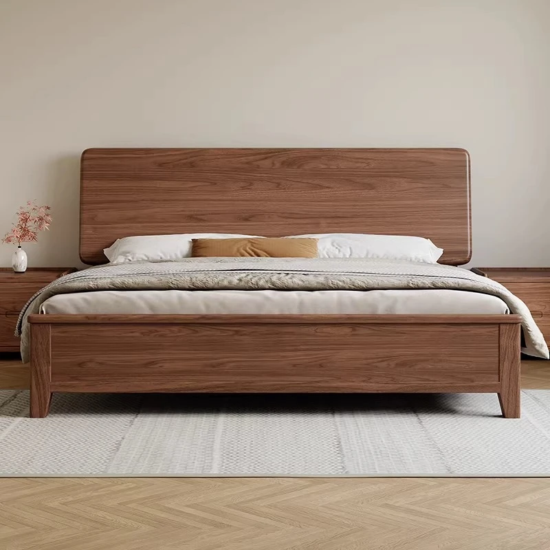 Black walnut, thickened solid wood bed
Black walnut, thickened solid wood bed